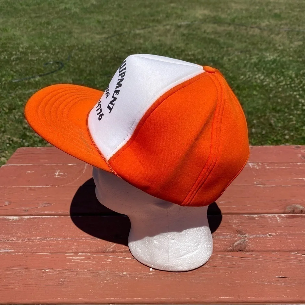 Jo-Le Equipment Vintage Trucker Hat Mesh Snap Back Orange Slatington